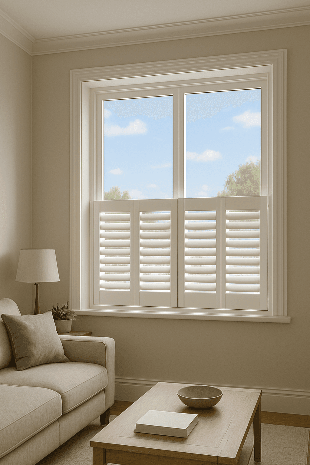 Café style shutters in a lounge